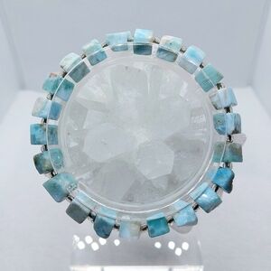 🩵 8mm+ MG "Rough Cube" Columbian Larimar Bracelets